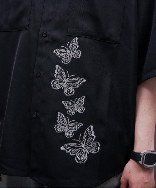 Ellno Loset(エルノロゼット)の「バタフライラメ刺繍シャツ(シャツ/ブラウス・メンズ・ブラック/オフホワイト・SMALL/MEDIUM/LARGE)」の22枚目の写真