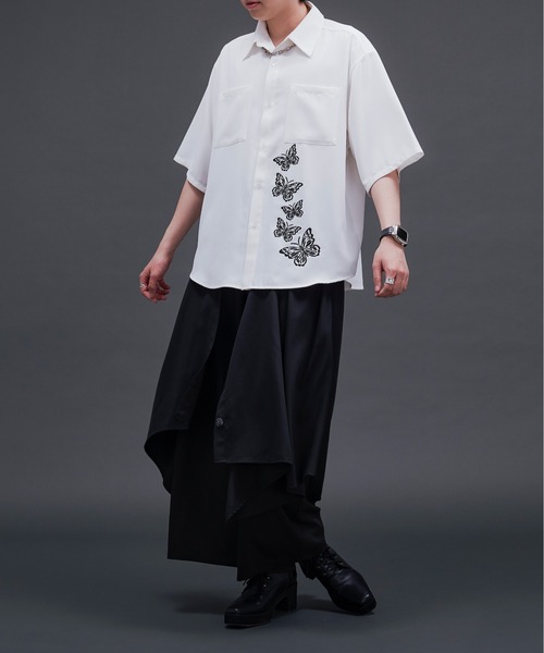 Ellno Loset(エルノロゼット)の「バタフライラメ刺繍シャツ(シャツ/ブラウス・メンズ・ブラック/オフホワイト・SMALL/MEDIUM/LARGE)」の12枚目の写真