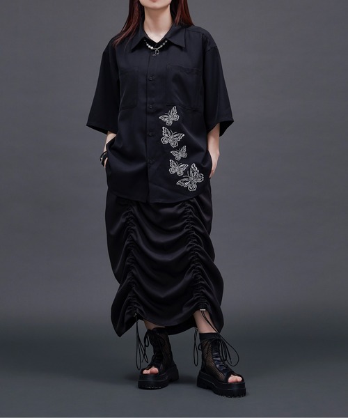 Ellno Loset(エルノロゼット)の「バタフライラメ刺繍シャツ(シャツ/ブラウス・メンズ・ブラック/オフホワイト・SMALL/MEDIUM/LARGE)」の21枚目の写真