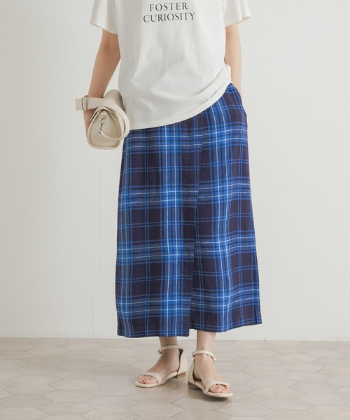 URBAN RESEARCH DOORS(アーバンリサーチドアーズ)の「チェックラップストレートスカート(スカート・レディース・イエロー/ブルー・MEDIUM)」の20枚目の写真