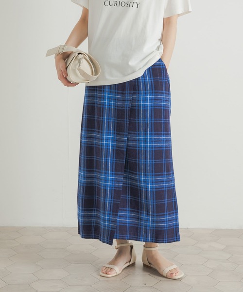 URBAN RESEARCH DOORS(アーバンリサーチドアーズ)の「チェックラップストレートスカート(スカート・レディース・イエロー/ブルー・MEDIUM)」の19枚目の写真