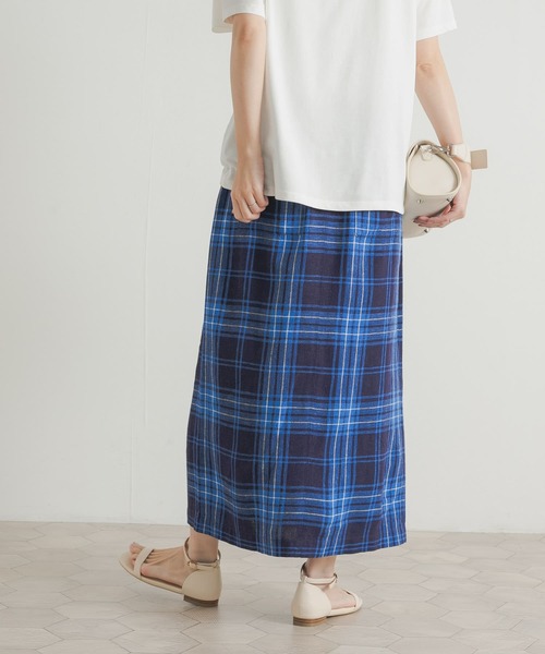 URBAN RESEARCH DOORS(アーバンリサーチドアーズ)の「チェックラップストレートスカート(スカート・レディース・イエロー/ブルー・MEDIUM)」の18枚目の写真