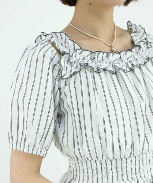 F i.n.t（フィント）の「フリル使い3wayストライプワンピース/F&A/fint（ワンピース・レディース・ホワイト/クリーム・FREE）」の10枚目の写真