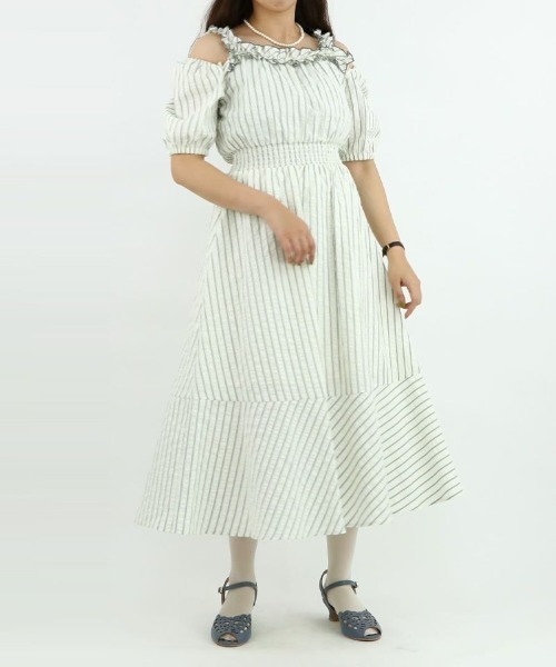 F i.n.t（フィント）の「フリル使い3wayストライプワンピース/F&A/fint（ワンピース・レディース・ホワイト/クリーム・FREE）」の20枚目の写真