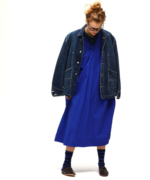 Journal standard luxe シアサッカーVネックワンピース シアサッカー V-ワンピースのコーディネートスナップ（A.S