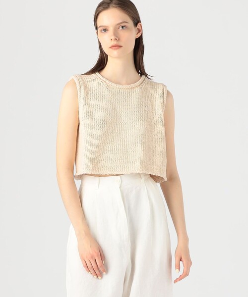 TOMORROWLAND (トゥモローランド)の「SHAINA MOTE BRISA ニットクロップドトップス(ベスト・レディース・ブラック/ライトベージュ・S)」の11枚目の写真