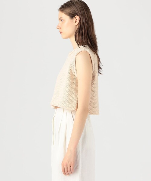 TOMORROWLAND (トゥモローランド)の「SHAINA MOTE BRISA ニットクロップドトップス(ベスト・レディース・ブラック/ライトベージュ・S)」の10枚目の写真