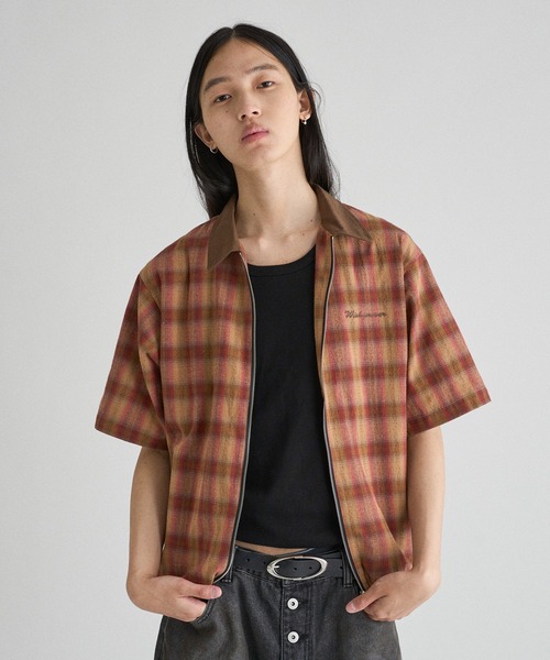 WISH FOR EVER（ウィッシュフォーエバー）の「DRAW CODE DOUBLE ZIP UP SHIRT/ドローコードダブルジップアップシャツ（シャツ/ブラウス・メンズ・カーキ/ブルー/ブラウン・MEDIUM/LARGE）」の2枚目の写真