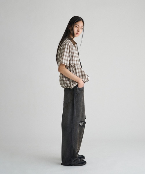 WISH FOR EVER（ウィッシュフォーエバー）の「DRAW CODE DOUBLE ZIP UP SHIRT/ドローコードダブルジップアップシャツ（シャツ/ブラウス・メンズ・カーキ/ブルー/ブラウン・MEDIUM/LARGE）」の12枚目の写真