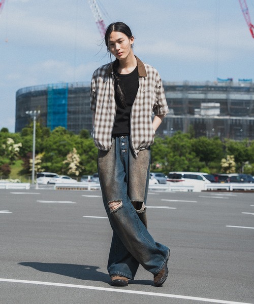 WISH FOR EVER（ウィッシュフォーエバー）の「DRAW CODE DOUBLE ZIP UP SHIRT/ドローコードダブルジップアップシャツ（シャツ/ブラウス・メンズ・カーキ/ブルー/ブラウン・MEDIUM/LARGE）」の16枚目の写真