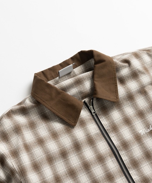 WISH FOR EVER（ウィッシュフォーエバー）の「DRAW CODE DOUBLE ZIP UP SHIRT/ドローコードダブルジップアップシャツ（シャツ/ブラウス・メンズ・カーキ/ブルー/ブラウン・MEDIUM/LARGE）」の4枚目の写真