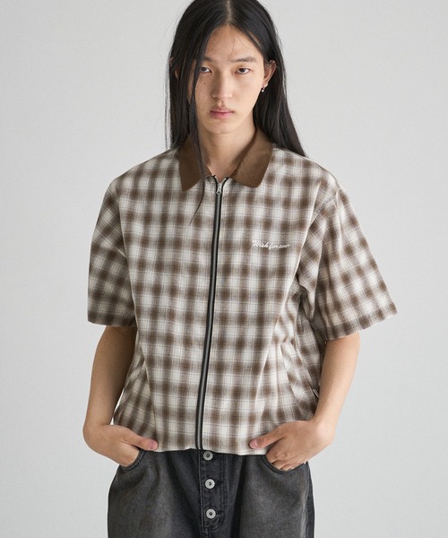 WISH FOR EVER（ウィッシュフォーエバー）の「DRAW CODE DOUBLE ZIP UP SHIRT/ドローコードダブルジップアップシャツ（シャツ/ブラウス・メンズ・カーキ/ブルー/ブラウン・MEDIUM/LARGE）」の19枚目の写真