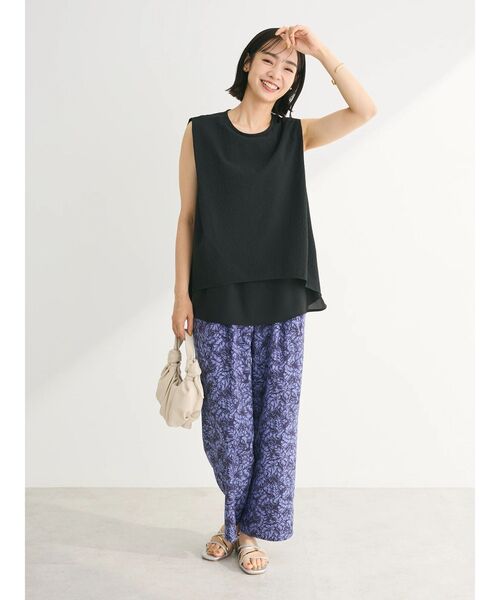 Green　Parks（グリーンパークス）の「イージー柄パンツⅡ（その他パンツ・レディース・ブラウン/チャコールグレー/マルチ/ブルー・FREE）」の10枚目の写真