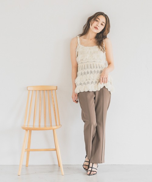 mysty woman（ミスティウーマン）の「美脚リラックスピンタックパンツ  136187（スラックス・レディース・ブラウン/グリーン系その他/ホワイト系その他・FREE）」の21枚目の写真