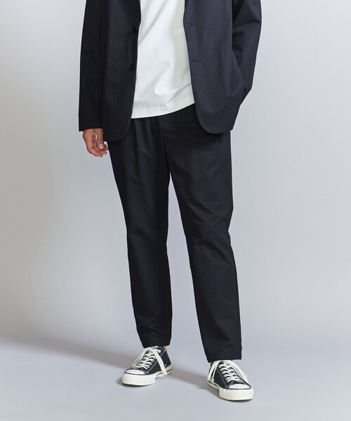 リンクル 1プリーツ テーパード パンツ ‐ウォッシャブル セットアップ対応‐