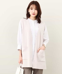 MK MICHEL KLEIN | 2024AW/ロング丈ニットジレ/洗える(ベスト)