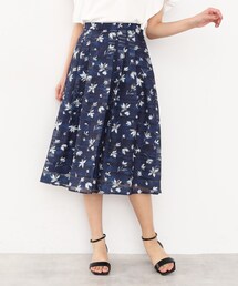 index | フラワータックフレアスカート【洗濯機洗い可/防シワ】(スカート)