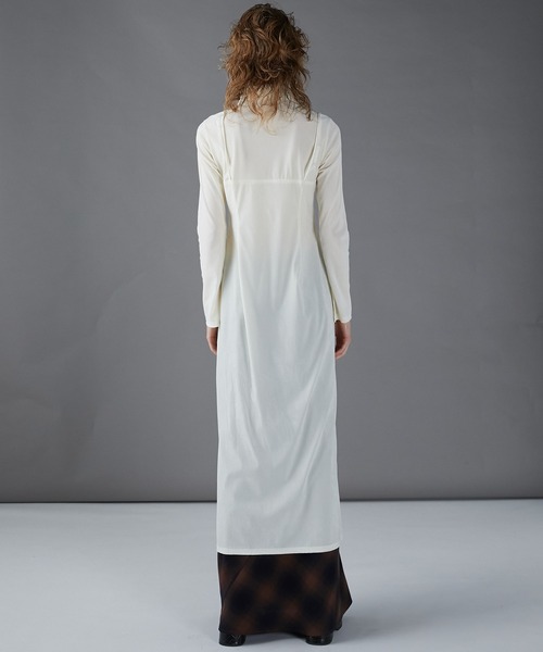 PRANK PROJECT(プランクプロジェクト)の「ベロアコンビシャツワンピース / Velour Combi Shirt Dress(シャツワンピース・レディース・ホワイト/ブラック/グレー・FREE)」の7枚目の写真