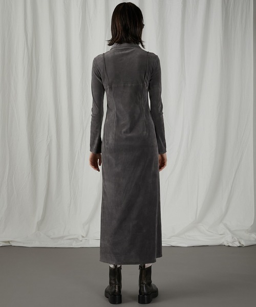 PRANK PROJECT(プランクプロジェクト)の「ベロアコンビシャツワンピース / Velour Combi Shirt Dress(シャツワンピース・レディース・ホワイト/ブラック/グレー・FREE)」の14枚目の写真