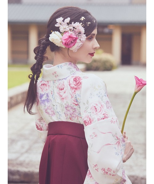 Maison de FLEUR（メゾンドフルール）の「FLEURブーケ 袴(マルチ)（着物・レディース・ボルドー/ベージュ・S/M/L）」の15枚目の写真