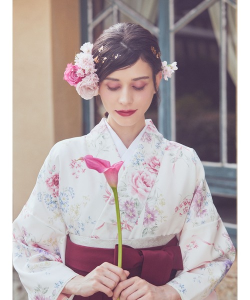 Maison de FLEUR（メゾンドフルール）の「FLEURブーケ 袴(マルチ)（着物・レディース・ボルドー/ベージュ・S/M/L）」の18枚目の写真