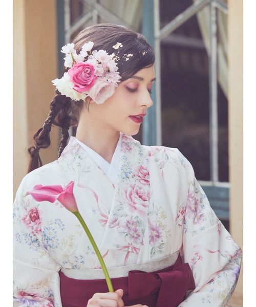 Maison de FLEUR（メゾンドフルール）の「FLEURブーケ 袴(マルチ)（着物・レディース・ボルドー/ベージュ・S/M/L）」の17枚目の写真