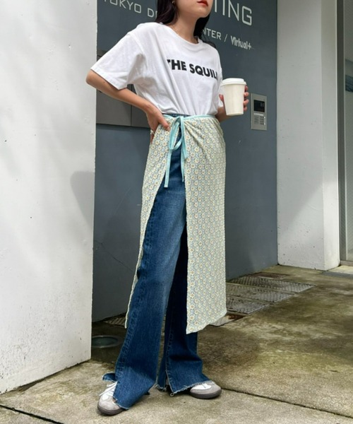 CIAOPANIC TYPY（チャオパニックティピー）の「ジャガード風フラワーレース巻きスカート（スカート・レディース・ブラック/オフホワイト/サックスブルー/ブラック系その他・ONE SIZE）」の16枚目の写真