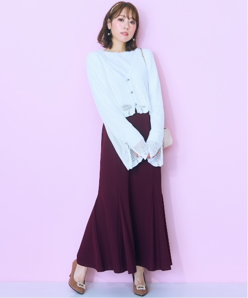 marun(マルン)の「<大きいサイズ> ハートボタンカーディガン marun(カーディガン/ボレロ・レディース・アイボリー/ブラック・3L~4L/5L~6L/L~LL)」の3枚目の写真