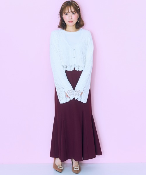 marun(マルン)の「<大きいサイズ> ハートボタンカーディガン marun(カーディガン/ボレロ・レディース・アイボリー/ブラック・3L~4L/5L~6L/L~LL)」の20枚目の写真