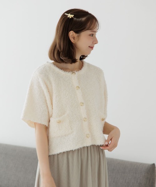 flower（フラワー）の「ジョイフルハーフニット（ニット/セーター・レディース・アイボリー/ブラウン・FREE）」の4枚目の写真