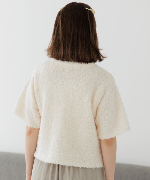 flower（フラワー）の「ジョイフルハーフニット（ニット/セーター・レディース・アイボリー/ブラウン・FREE）」の5枚目の写真