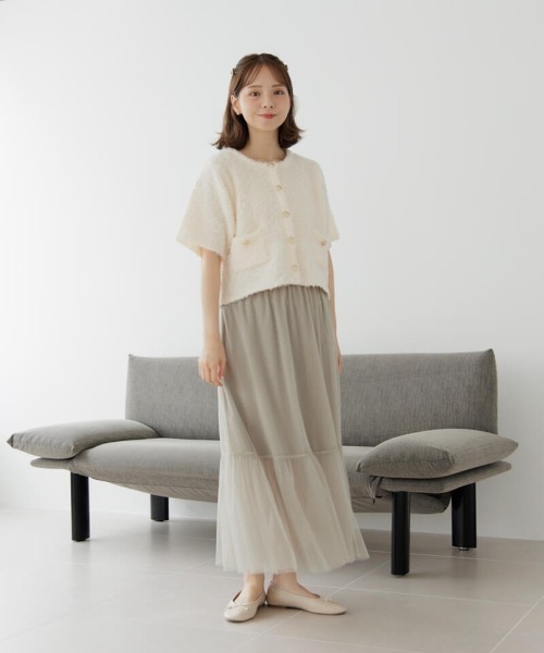 flower（フラワー）の「ジョイフルハーフニット（ニット/セーター・レディース・アイボリー/ブラウン・FREE）」の6枚目の写真