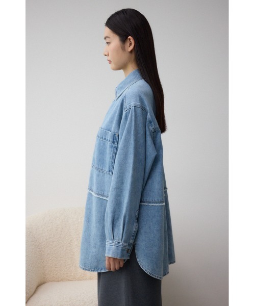 AZUL by moussy（アズールバイマウジー）の「デニムビッグシャツ（シャツ/ブラウス・レディース・ダークブルー/ライトブルー・FREE）」の22枚目の写真