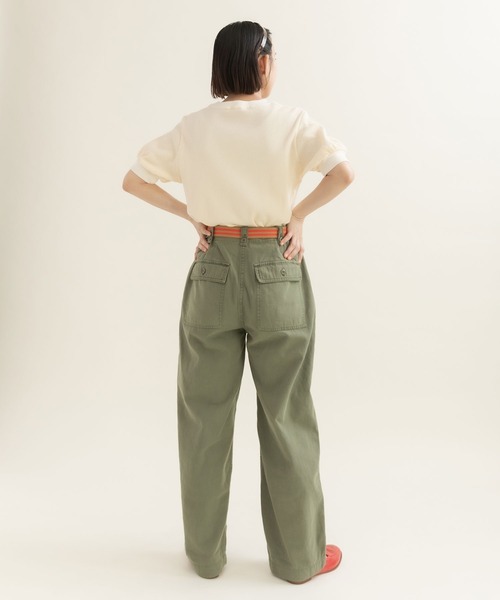 My Fav. CHILD WOMAN（マイファブチャイルドウーマン）の「綿ツイル 製品硫化染めファティーグパンツ（その他パンツ・レディース・カーキ・38/36）」の20枚目の写真
