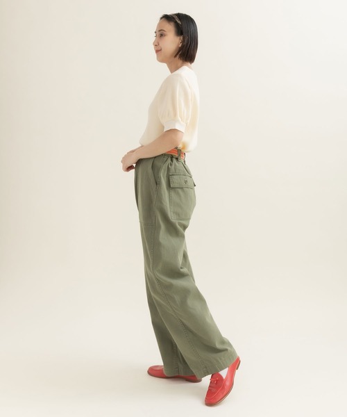 My Fav. CHILD WOMAN（マイファブチャイルドウーマン）の「綿ツイル 製品硫化染めファティーグパンツ（その他パンツ・レディース・カーキ・38/36）」の19枚目の写真