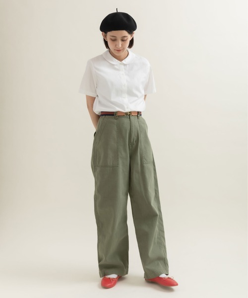 My Fav. CHILD WOMAN（マイファブチャイルドウーマン）の「綿ツイル 製品硫化染めファティーグパンツ（その他パンツ・レディース・カーキ・38/36）」の21枚目の写真