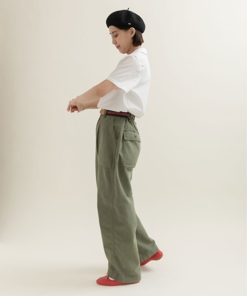 My Fav. CHILD WOMAN（マイファブチャイルドウーマン）の「綿ツイル 製品硫化染めファティーグパンツ（その他パンツ・レディース・カーキ・38/36）」の22枚目の写真