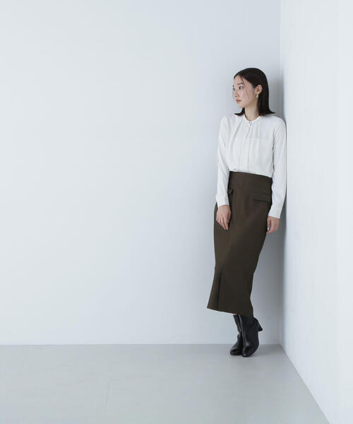 【セール】◇バイカラーラインタックブラウス（シャツ/ブラウス）｜NATURAL BEAUTY BASIC（ナチュラルビューティーベーシック）