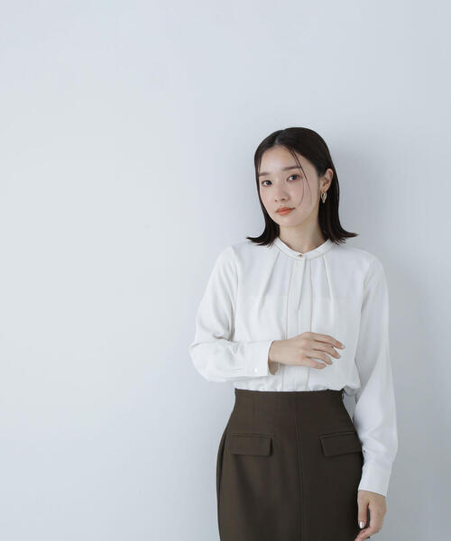 【セール】◇バイカラーラインタックブラウス（シャツ/ブラウス）｜NATURAL BEAUTY BASIC（ナチュラルビューティーベーシック）
