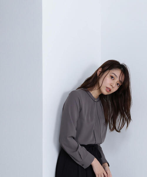 【セール】◇バイカラーラインタックブラウス（シャツ/ブラウス）｜NATURAL BEAUTY BASIC（ナチュラルビューティーベーシック）