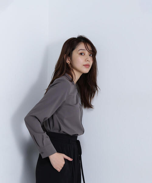 【セール】◇バイカラーラインタックブラウス（シャツ/ブラウス）｜NATURAL BEAUTY BASIC（ナチュラルビューティーベーシック）