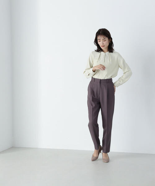 【セール】◇バイカラーラインタックブラウス（シャツ/ブラウス）｜NATURAL BEAUTY BASIC（ナチュラルビューティーベーシック）