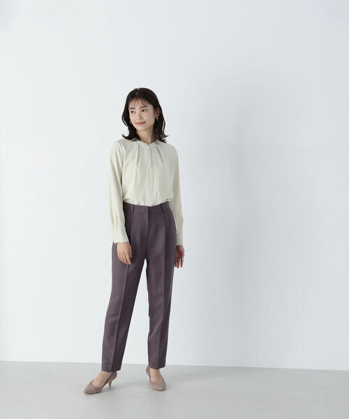 【セール】◇バイカラーラインタックブラウス（シャツ/ブラウス）｜NATURAL BEAUTY BASIC（ナチュラルビューティーベーシック）