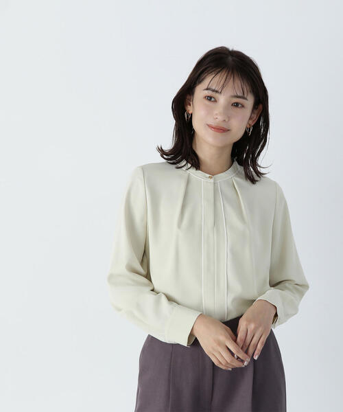 【セール】◇バイカラーラインタックブラウス（シャツ/ブラウス）｜NATURAL BEAUTY BASIC（ナチュラルビューティーベーシック）