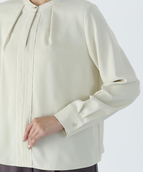 【セール】◇バイカラーラインタックブラウス（シャツ/ブラウス）｜NATURAL BEAUTY BASIC（ナチュラルビューティーベーシック）