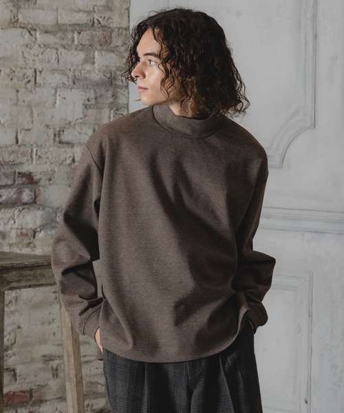 CASPER JOHN（キャスパージョン）の「Jacquard mock neck sweat/ジャガードモックネックスウェット（スウェット・メンズ・ベージュ/ホワイト/ブラウン/チャコールグレー/ブラック・X-SMALL/SMALL/MEDIUM/LARGE）」の5枚目の写真