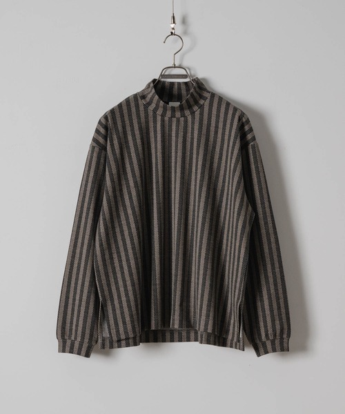 CASPER JOHN（キャスパージョン）の「Jacquard mock neck sweat/ジャガードモックネックスウェット（スウェット・メンズ・ベージュ/ホワイト/ブラウン/チャコールグレー/ブラック・X-SMALL/SMALL/MEDIUM/LARGE）」の20枚目の写真