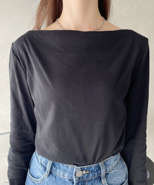 Ada.(エイダ)の「ワンショル 長袖Tシャツ(Tシャツ/カットソー・レディース・チャコール/ブラック/オフホワイト・FREE)」の17枚目の写真