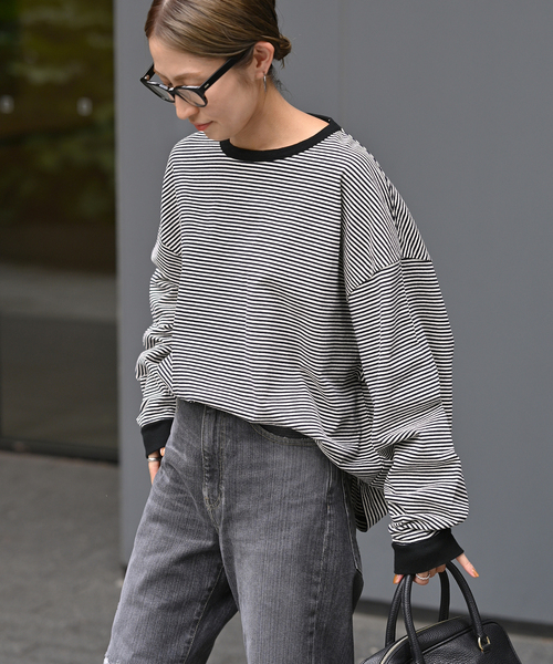 FRAMeWORK（フレームワーク）の「ミジンボーダーロンT（Tシャツ