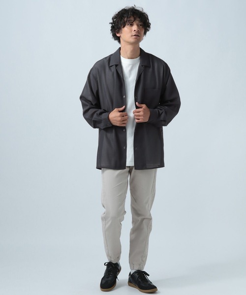 BAYFLOW(ベイフロー)の「UMWメッシュ長袖シャツ【軽量・速乾】(シャツ/ブラウス・メンズ・チャコール/オフホワイト・LARGE/MEDIUM)」の4枚目の写真
